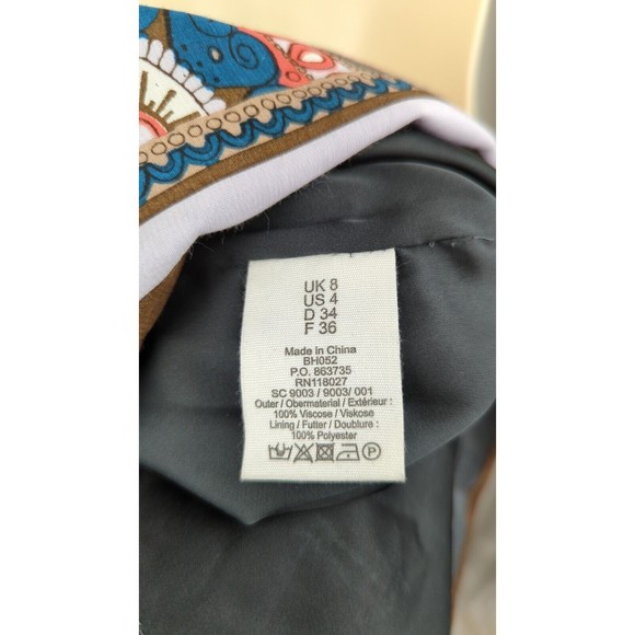 Boden Limited Edition Paisley Shift Dress Gray Short Slv Soft Bohemian Boho S 4 - Picture 5 of 5